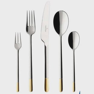 Villeroy & Boch Bestekset Ella - RVS - 70-delig / 12 personen - Verguld