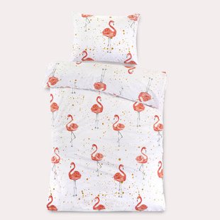 NOUS Kids katoenen dekbedovertrek 1-persoons roze (140x200 cm)