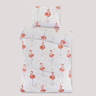 NOUS Kids katoenen dekbedovertrek kinder roze (120x150 cm)