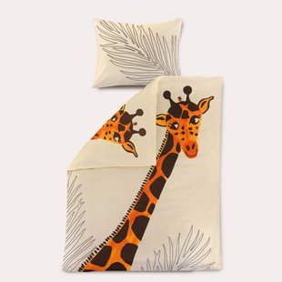NOUS Kids katoenen dekbedovertrek 1-persoons giraf (140x200 cm)