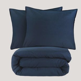 NOUS Living stonewashed dekbedovertrek 2-persoons blauw (200x200 cm)