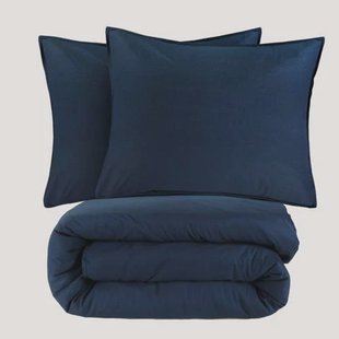 NOUS Living stonewashed dekbedovertrek lits-jumeaux blauw (240x220 cm)