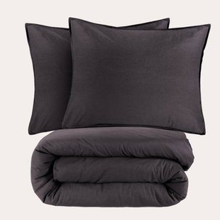 NOUS Living stonewashed dekbedovertrek 2-persoons antraciet (200x200 cm)