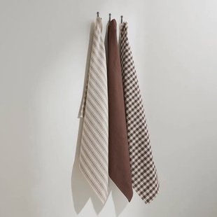 NOUS Living theedoek bruin (70x50 cm) (set van 3)