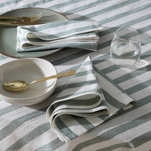 NOUS Living servet gestreept groen (45x45 cm) (set van 2)