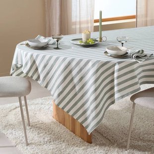 NOUS Living tafelkleed gestreept groen (150x250 cm)