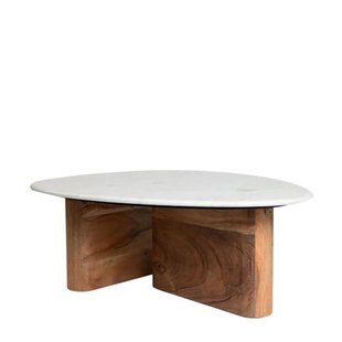 Sissy-Boy salontafel hout met marmer blad