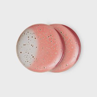 HKLIVING gebaksbord 70s (Ø17,5 cm) (set van 2)