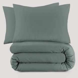 NOUS Living basis dekbedovertrek lits-jumeaux - donkergroen (240x220 cm)