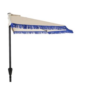 Outdoorliving by Decoris balkonparasol wit/blauw (270x135 cm)