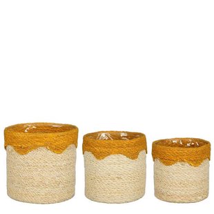 Mica Decorations mand (set van 3) (geel)