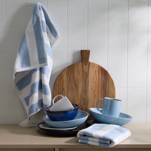 NOUS Living keukendoek lichtblauw (set van 2) (55x50 cm)