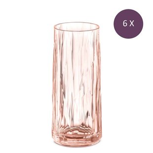 Koziol Longdrinkglas, 250 ml, thermoplastic - Roze - Koziol Club No. 3 (6 stuks)