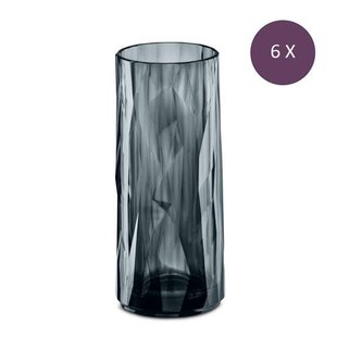 Koziol Longdrinkglas, 250 ml,thermoplastic - Grijs - Koziol Club No. 3 (6 stuks)