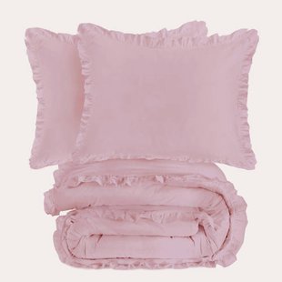 NOUS Living katoenen ruffle dekbedovertrek 2-persoons (200x200 cm)