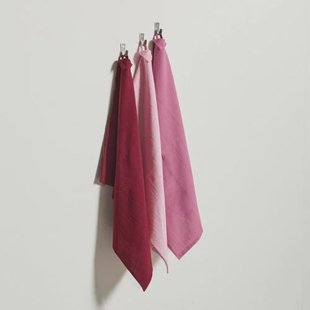 NOUS Living theedoek rood/lichtroze/roze (50x70 cm) (set van 3)
