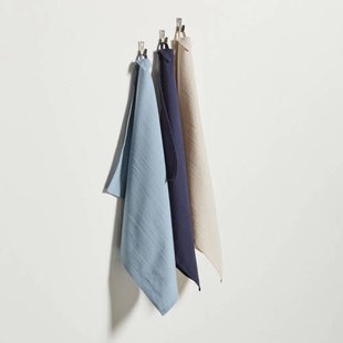 NOUS Living theedoek lichtblauw/donkerblauw/zand (50x70 cm) (set van 3)