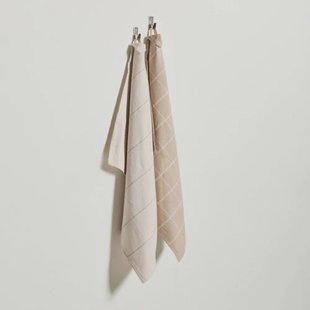 NOUS Living thee/keukendoek zand (2-in-1) (set van 2)