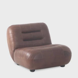 Dutchbone Wyatt Fauteuil Leer Chocolade Bruin
