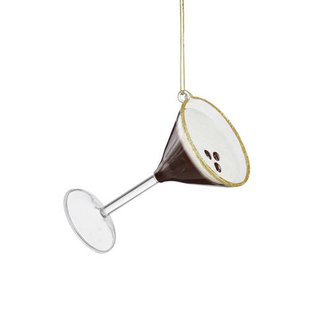 Mica Decorations kerstornament Espresso Martini - glas - bruin