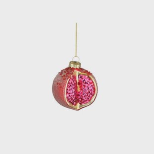 Mica Decorations kerstornament granaatappel - glas - rood