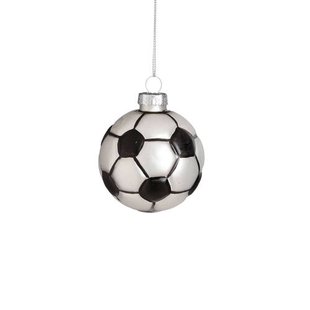 Mica Decorations kerstornament football - glas - zilver