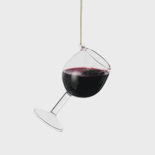 Mica Decorations kerstornament wijnglas - glas - rood
