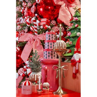 Mica Decorations kerstornament zuurstok - kunststof - rood (2 stuks)