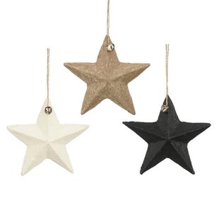 Mica Decorations kerstornament ster - papier - multi color (3 stuks)