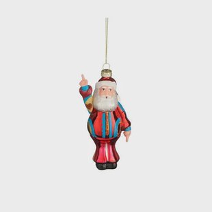 Mica Decorations kerstornament kerstman - glas - rood