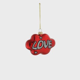 Mica Decorations kerstornament LOVE - glas - rood