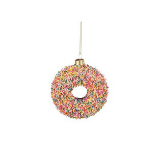 Mica Decorations kerstornament donut - glas - goud