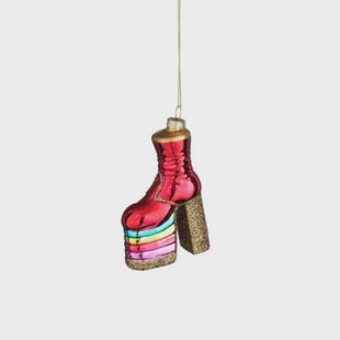 Mica Decorations kerstornament laars - glas - roze