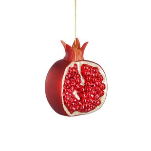 Mica Decorations kerstornament granaatappel - glas - rood
