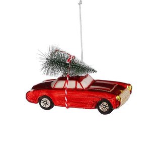 Mica Decorations kerstornament auto - papier - rood