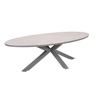 Garden Impressions Edison tafel ovaal - 280x140 cm -taupe -light teak Vironwood