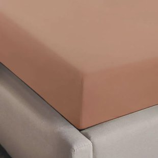 NOUS Living basis hoeslaken bruin roze