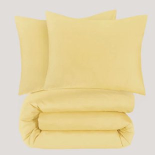 NOUS Living basis dekbedovertrek 2-persoons - geel (200x200 cm)