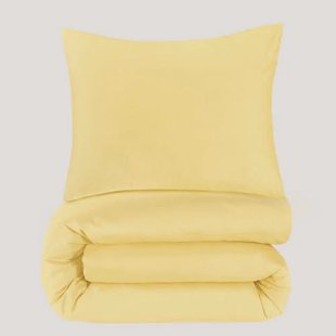 NOUS Living basis dekbedovertrek 1-persoons - geel (140x200 cm)