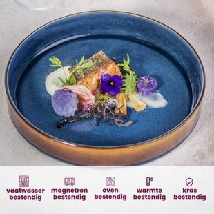 Cosy & Trendy Diep Bord Quintana Blue ø 20 cm - 4 Stuks