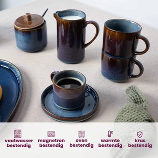 Cosy & Trendy Mok Quintana Blue - 450 ml - 4 Stuks