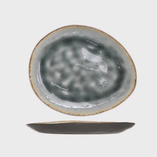 Cosy & Trendy Ontbijtbord Laguna Blue Grey 20 x 16 cm - 4 Stuks