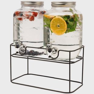 Cookinglife Dubbele Drankdispenser - met houder - 2 x 4 Liter