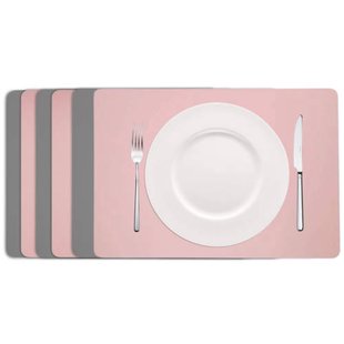 Cookinglife dubbelzijdige placemat (set van 6) (grijs/roze, 46 x 33 cm)