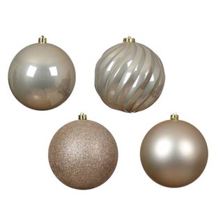 Decoris Kerstballen polystyreen parel mix - 4 stuks (ø14 cm)