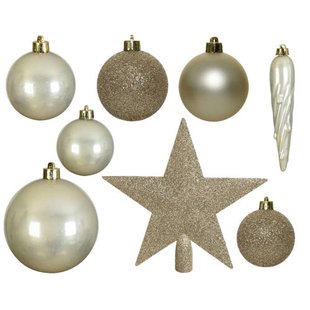 Decoris Kerstballen polystyreen parel - 33 stuks (ø8 cm)