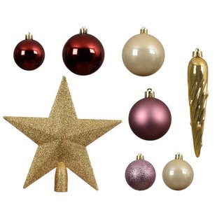 Decoris Kerstbal polystyreen assortie mix - 33 stuks (ø8 cm)