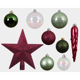 Decoris Kerstballen polystyreen licht goud shiny matt glitter mix - 26 stuks (ø8 cm)