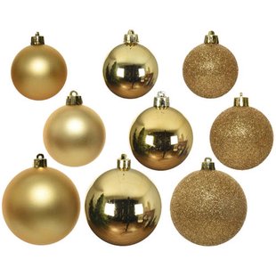 Decoris Kerstballen polystyreen shiny, matt, glitter mix (ø10 cm)
