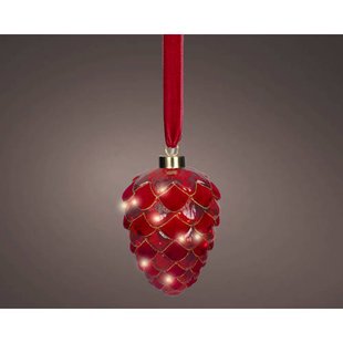 Lumineo micro LED dennenappel - binnen - warm wit